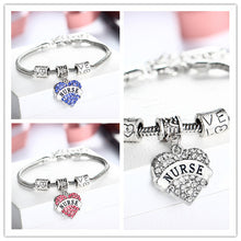 Silver Plated Charm Nurse Bracelet