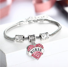 Silver Plated Charm Nurse Bracelet