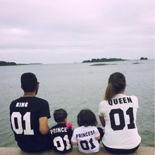 Family King Queen Letter Print Shirt