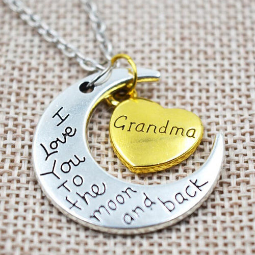 Grandma Necklace - I Love You To The Moon And Back Gold/Silver Offer